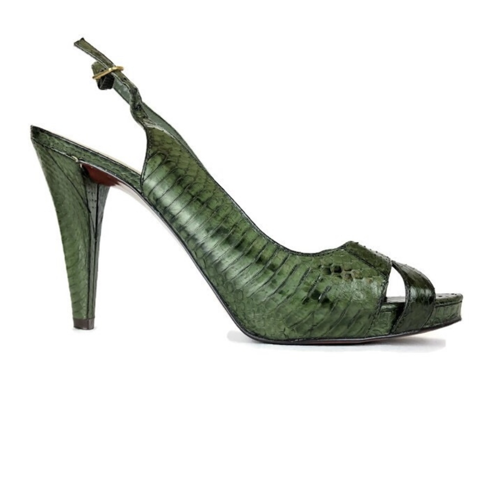 Lauren Snakeskin Slingback Heels | 8